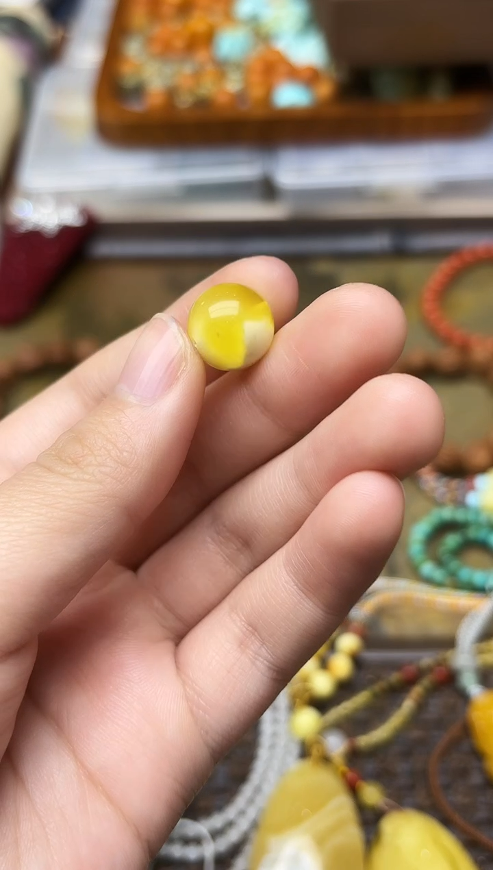 裸石蜜蜡未镶嵌蜜蜡单珠配饰GW