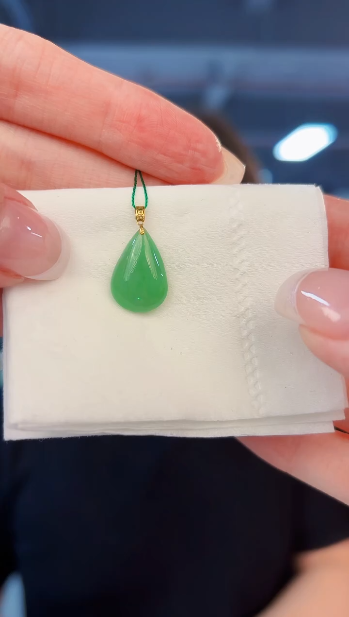 翡翠18K金镶嵌颈饰 缅料A货/支持复检/一件