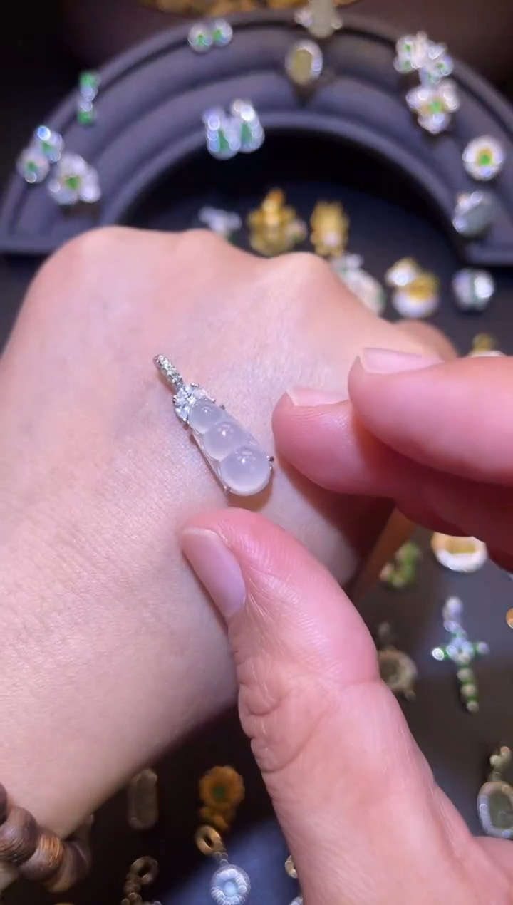 吊坠(不含链)银S925镶嵌翡翠1