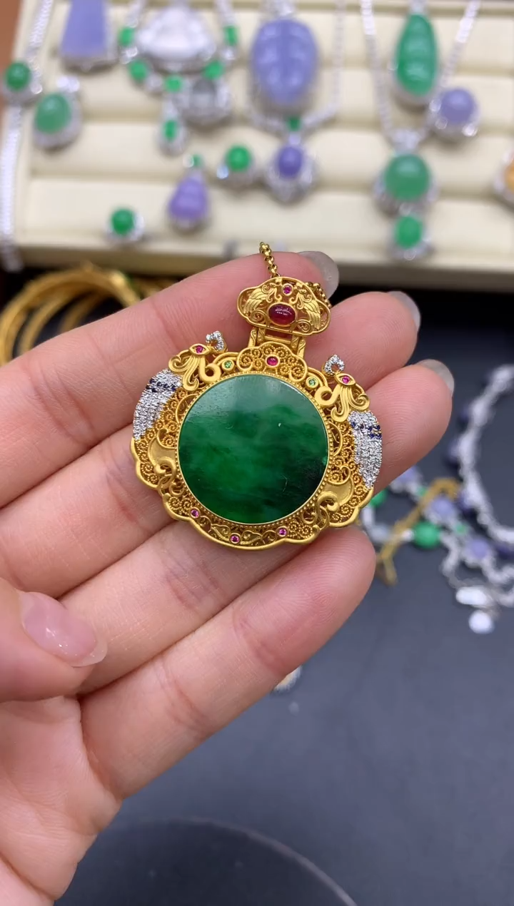 【闪购商品】翡翠颈饰18K金镶嵌596-中国好珍宝