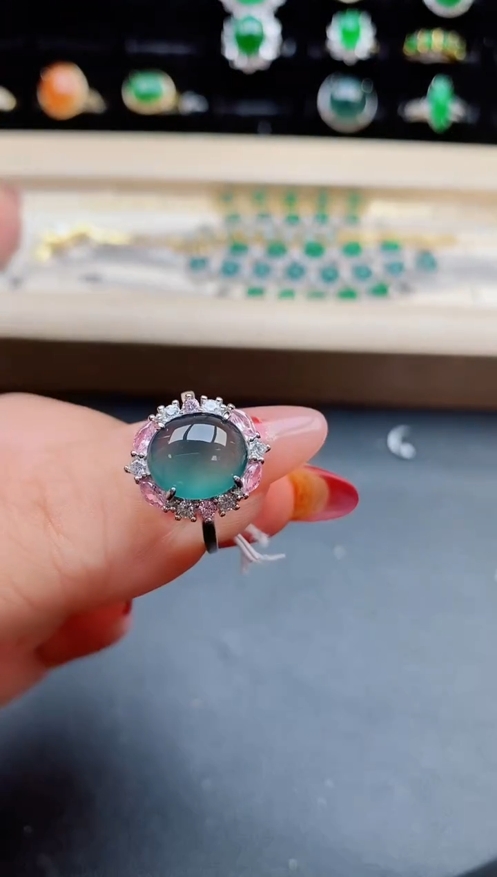 【闪购商品】翡翠戒指银S925镶嵌21321