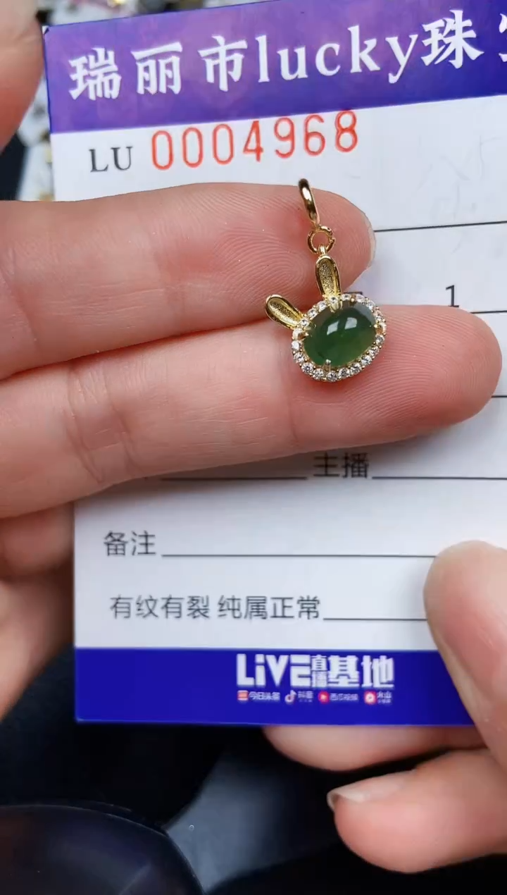 翡翠银S925镶嵌颈饰4968