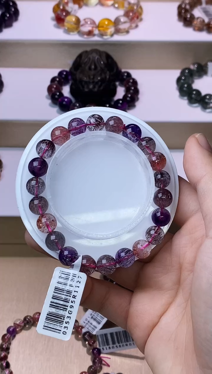 【闪购商品】水晶手链未镶嵌黑加仑超七单圈9m+