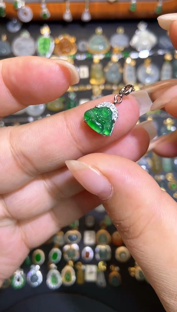 翡翠银S925镶嵌吊坠(不含链)1