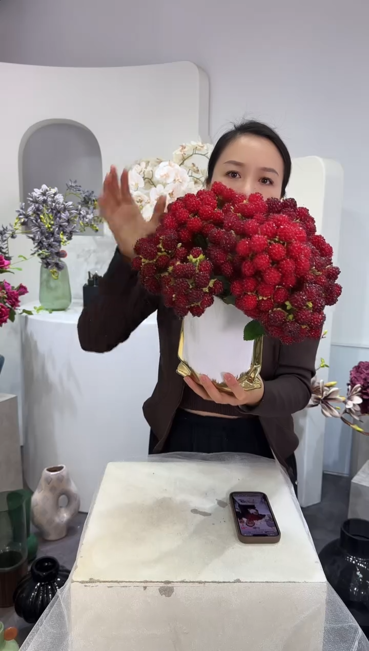 【闪购商品】藤拍10到12混色把束树莓（不含花瓶）