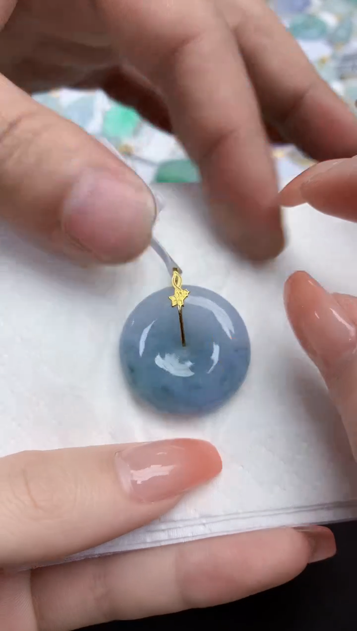 【闪购商品】翡翠颈饰18K金镶嵌天然缅甸翡翠A货