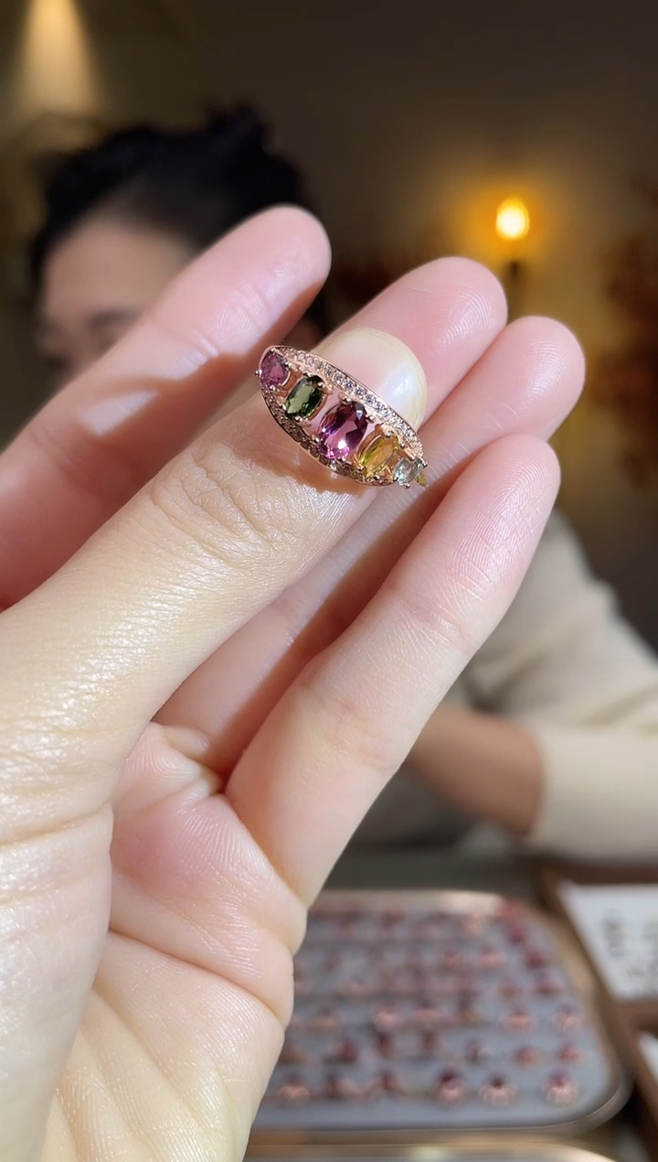 银S925镶嵌手饰碧玺手饰