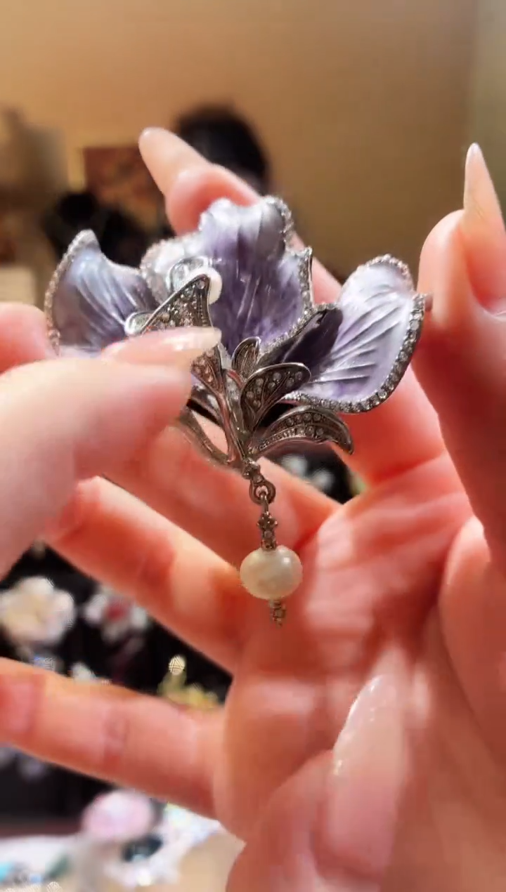 合成立方氧化锆铜合金紫瓣兰心