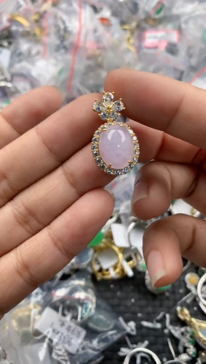 银S925镶嵌戒指翡翠111               5