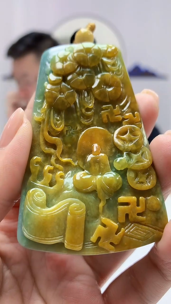 【闪购商品】定制翡翠未镶嵌5152ms-毛货挂件172