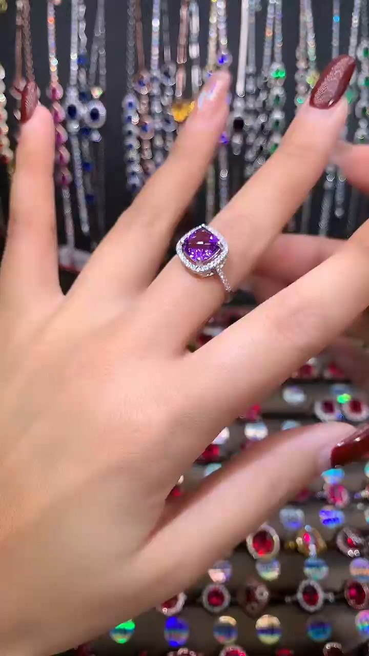 【闪购商品】水晶戒指银S925镶嵌银