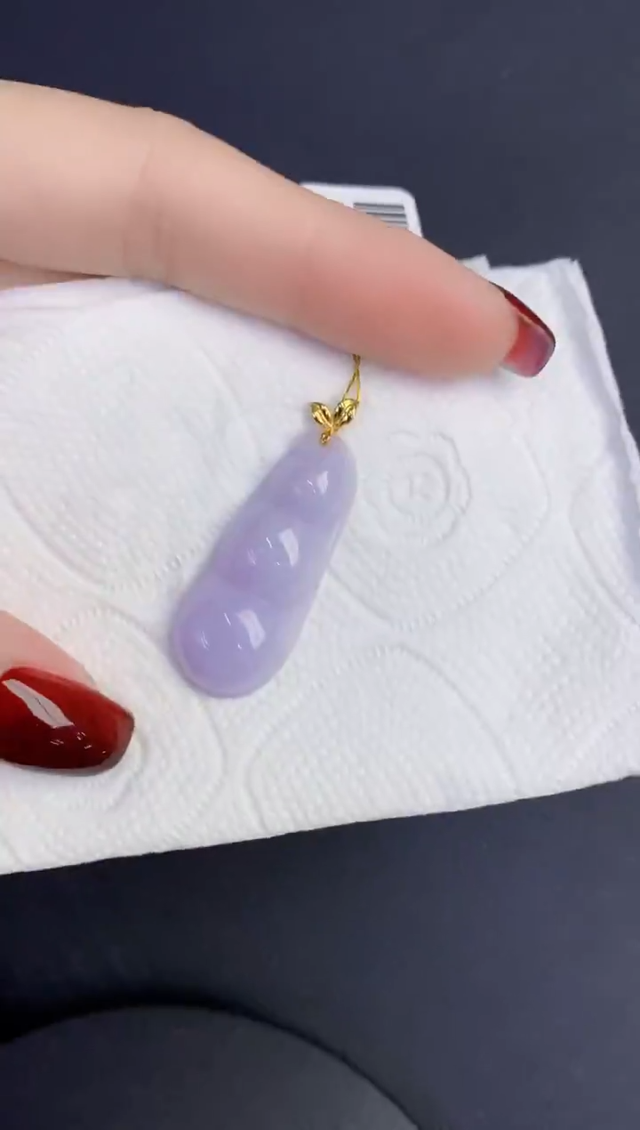 颈饰18K金镶嵌翡翠缅甸天然翡翠A货