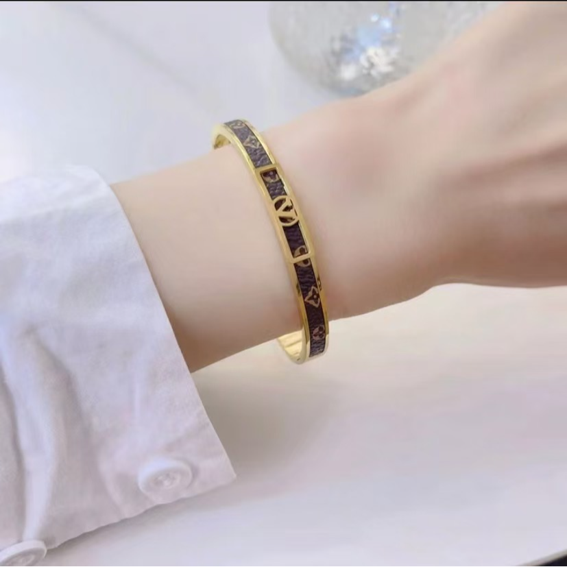 钛钢手镯 中古手镯diy皮质拆包原创钛钢不掉色钛钢手镯Z7105