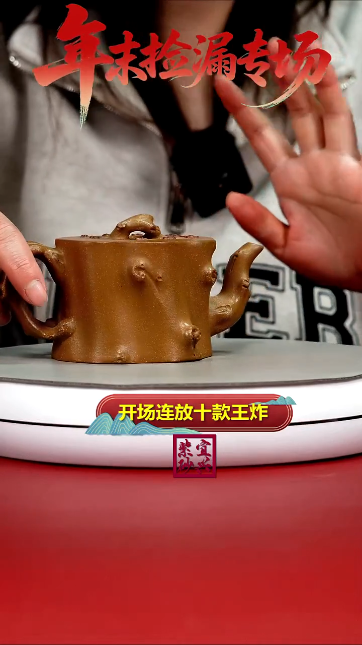 茶壶紫砂蒋静明老段泥梅花树桩220CC