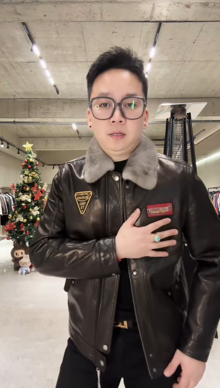 男士水貂真皮夹克 52码（125-140斤）