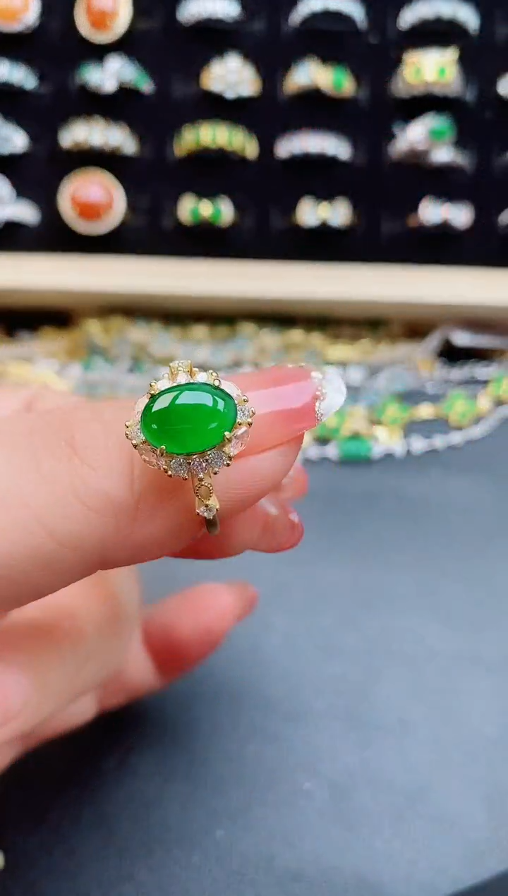 【闪购商品】翡翠戒指银S925镶嵌5805