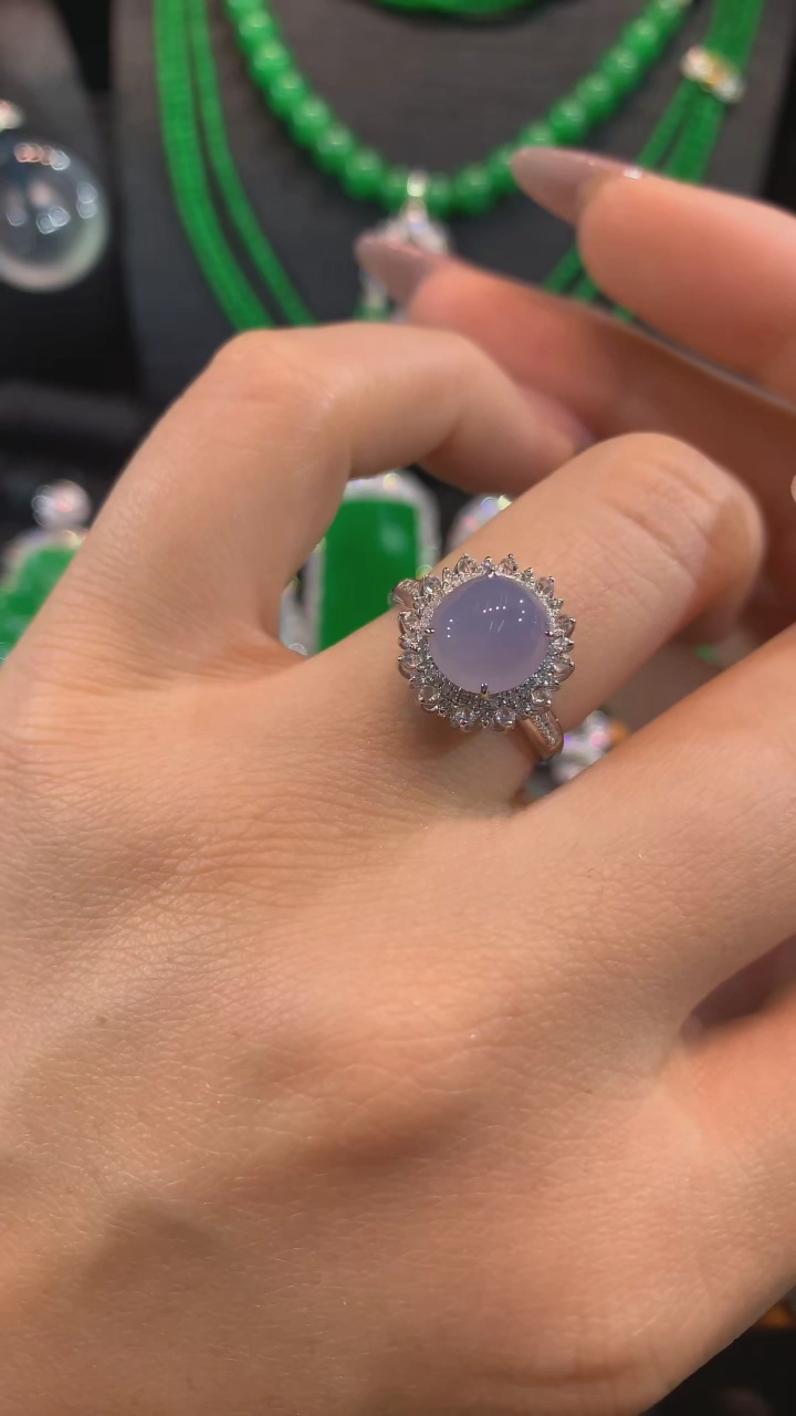 【闪购商品】翡翠戒指18K金镶嵌戒指