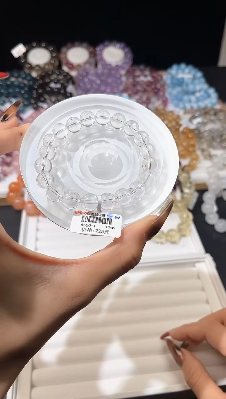 【闪购商品】水晶手链未镶嵌多样性发一白水晶10mm