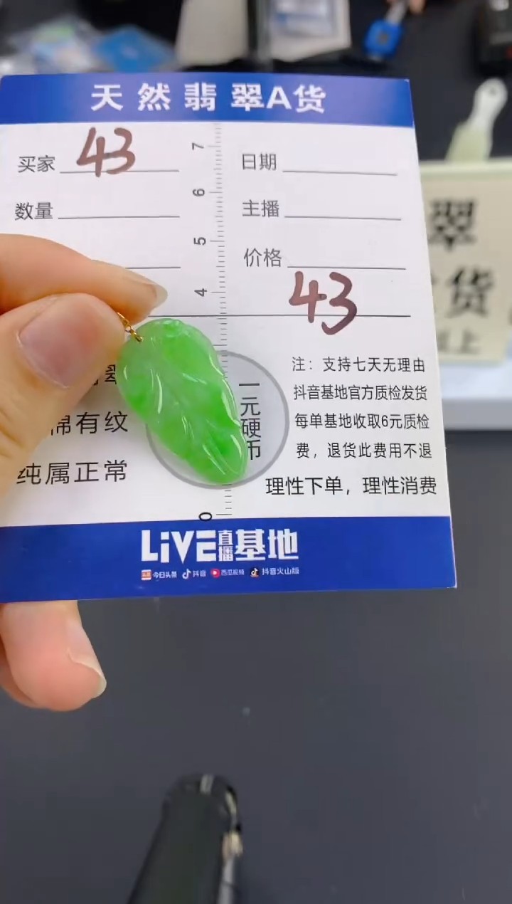 【闪购商品】翡翠颈饰18K金镶嵌天然A货翡翠