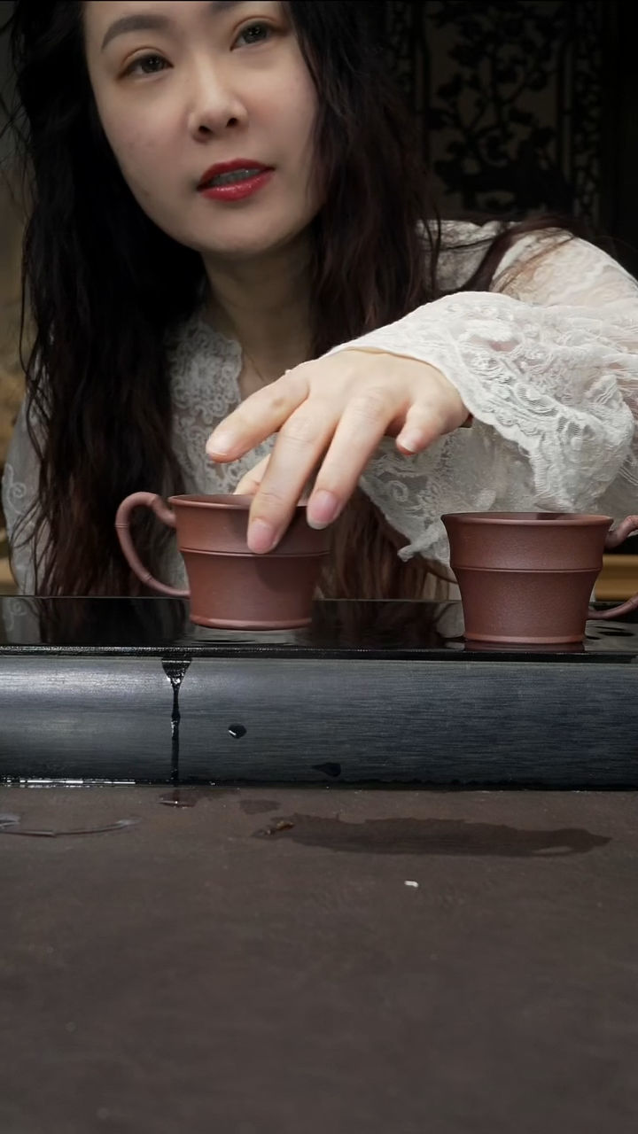 【闪购商品】紫砂茶壶竹节杯 底槽清 90cc 022