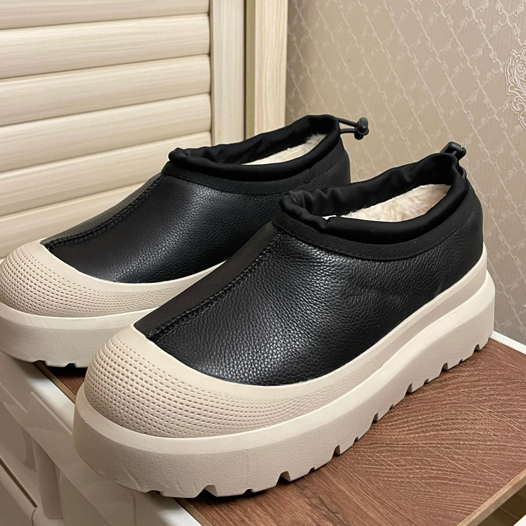 桑坡王一博皮面雪地靴荔枝纹时尚洋气新款雪地靴