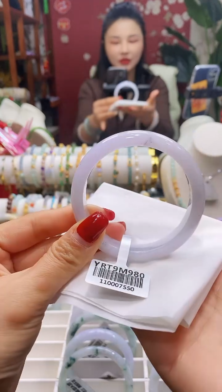 【闪购商品】翡翠手镯未镶嵌7冰紫乌鸡57.8/11.9*7.6