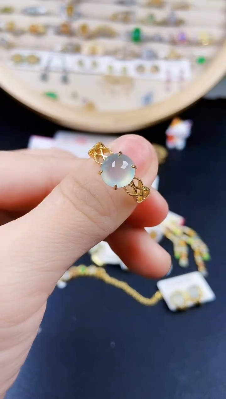 翡翠银S925镶嵌戒指456546