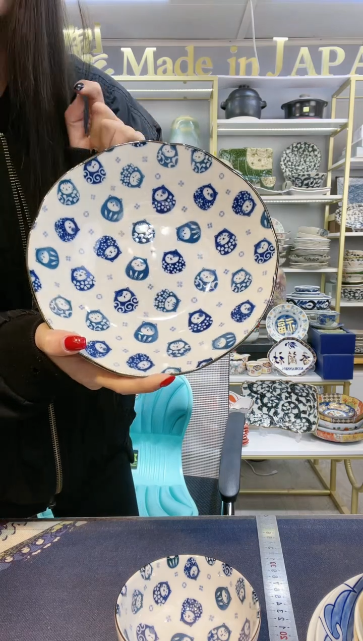 【闪购商品】碗舞猫达摩深盘21cm两只