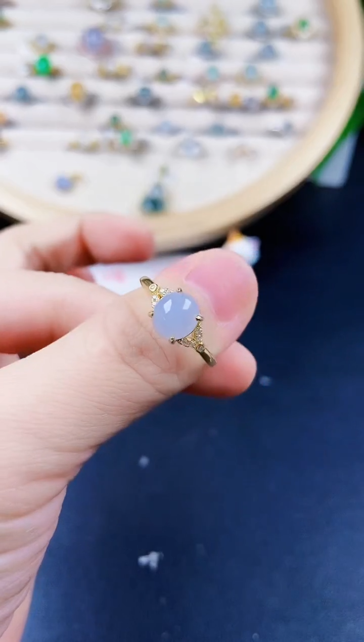 【闪购商品】翡翠戒指银S925镶嵌24254255