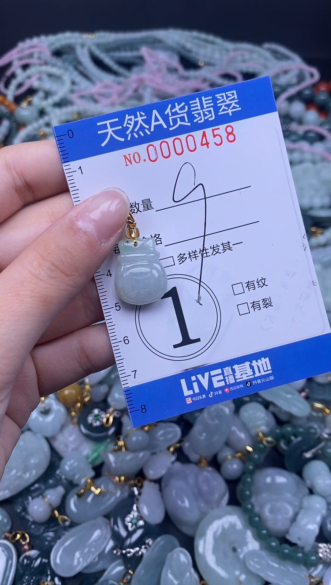 颈饰未镶嵌翡翠天然A货翡翠000458