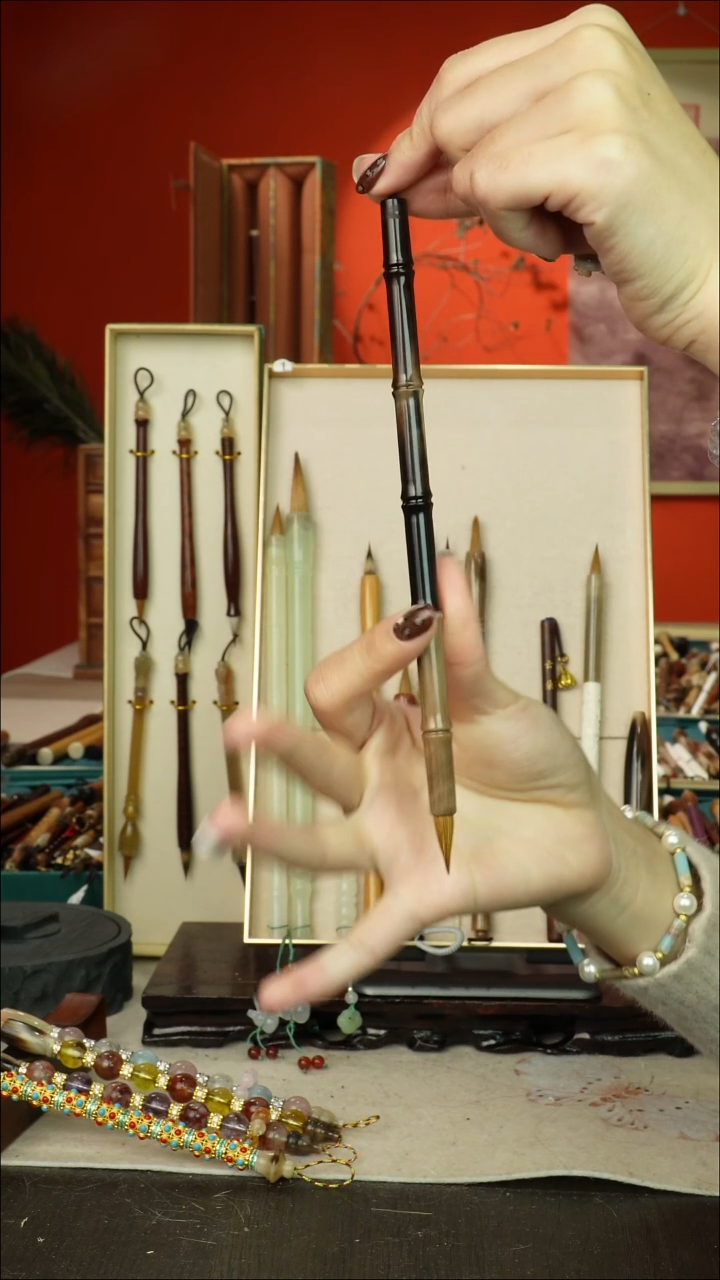 270号闪孤品高货毛笔链接 清水试笔 蘸墨不退