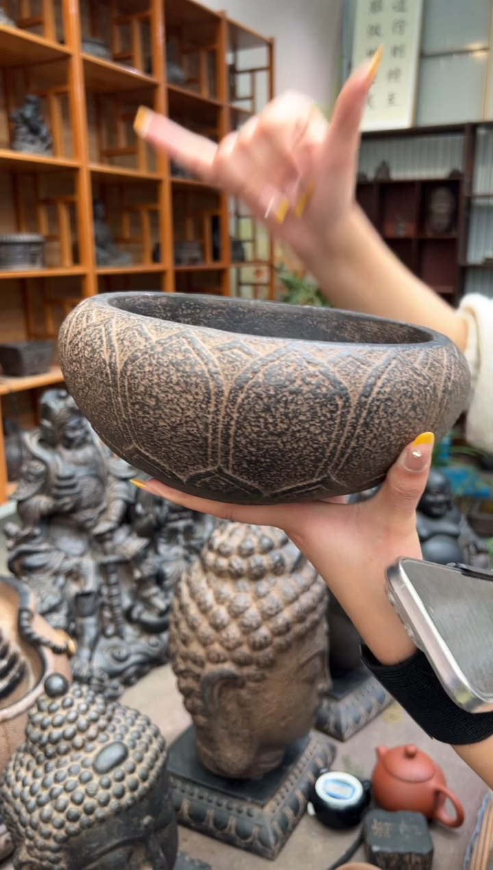 陶土【火山泥】莲花钵