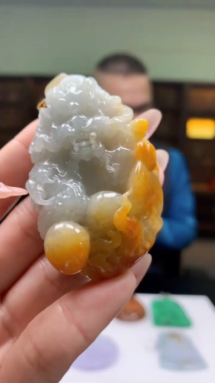 【闪购商品】定制翡翠未镶嵌1051ry-毛货挂件46