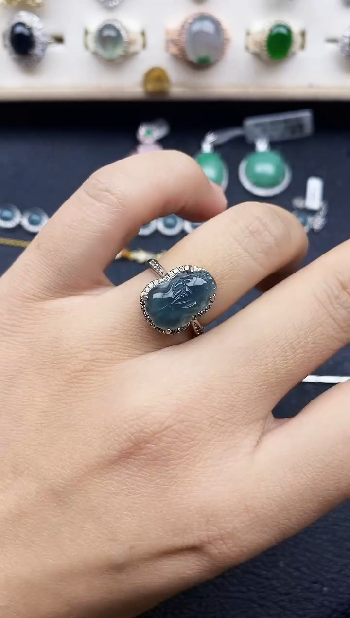 【闪购商品】翡翠戒指银S925镶嵌11111