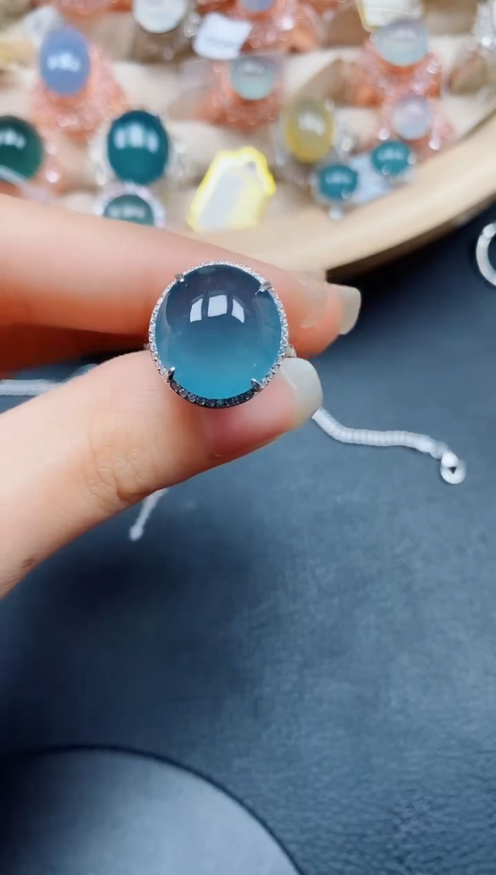 【闪购商品】翡翠戒指银S925镶嵌翡翠