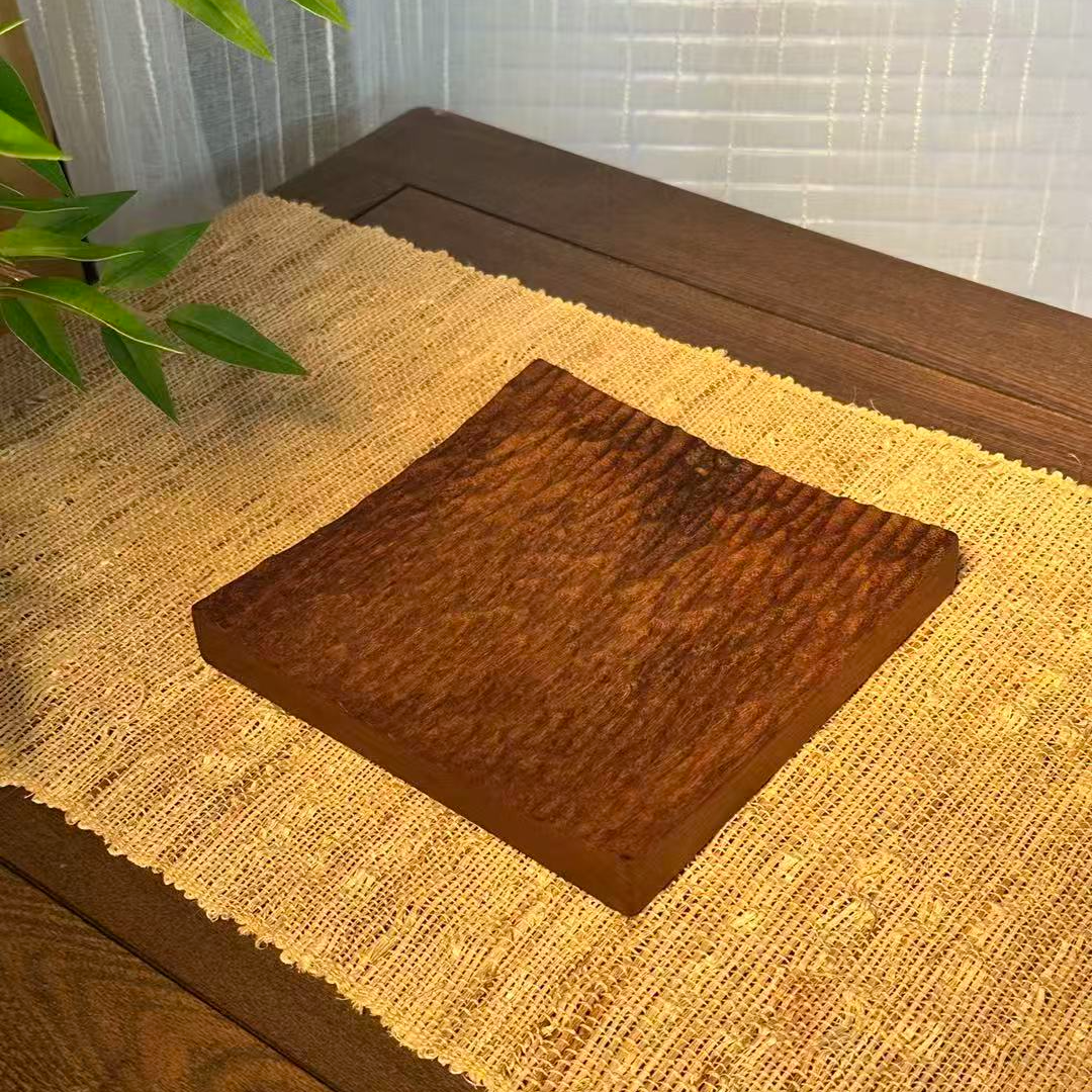 伊隆山  行方 柚木王原木壶承 手工雕刻整板 中式美学 