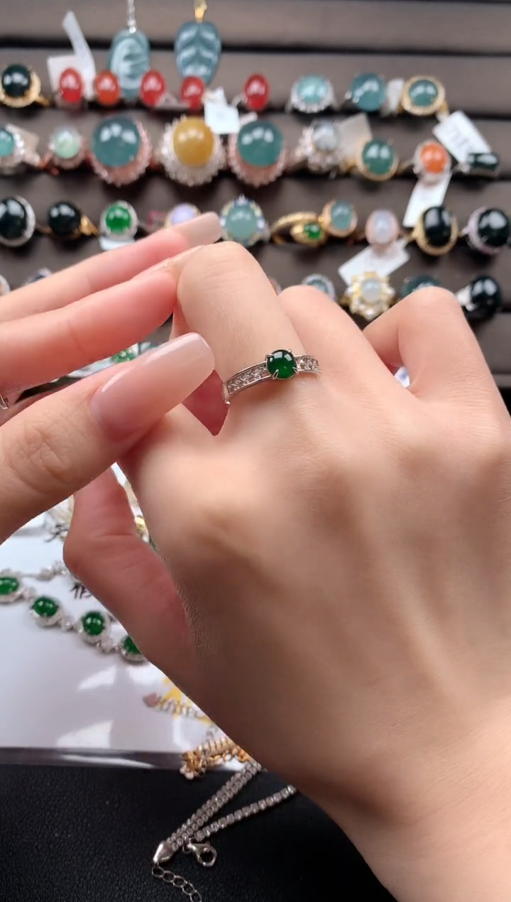 【闪购商品】翡翠戒指银S925镶嵌3213131