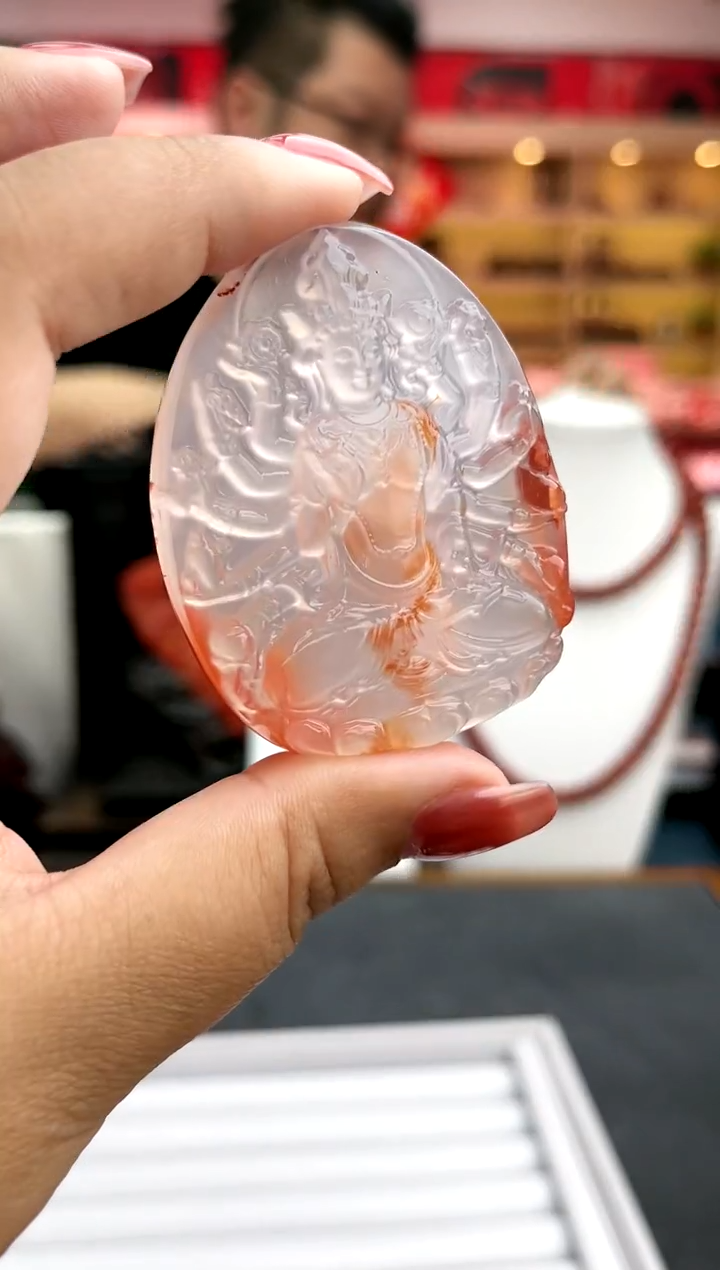 【闪购商品】南红玛瑙卡58南红千手观音吊坠未镶嵌一件2