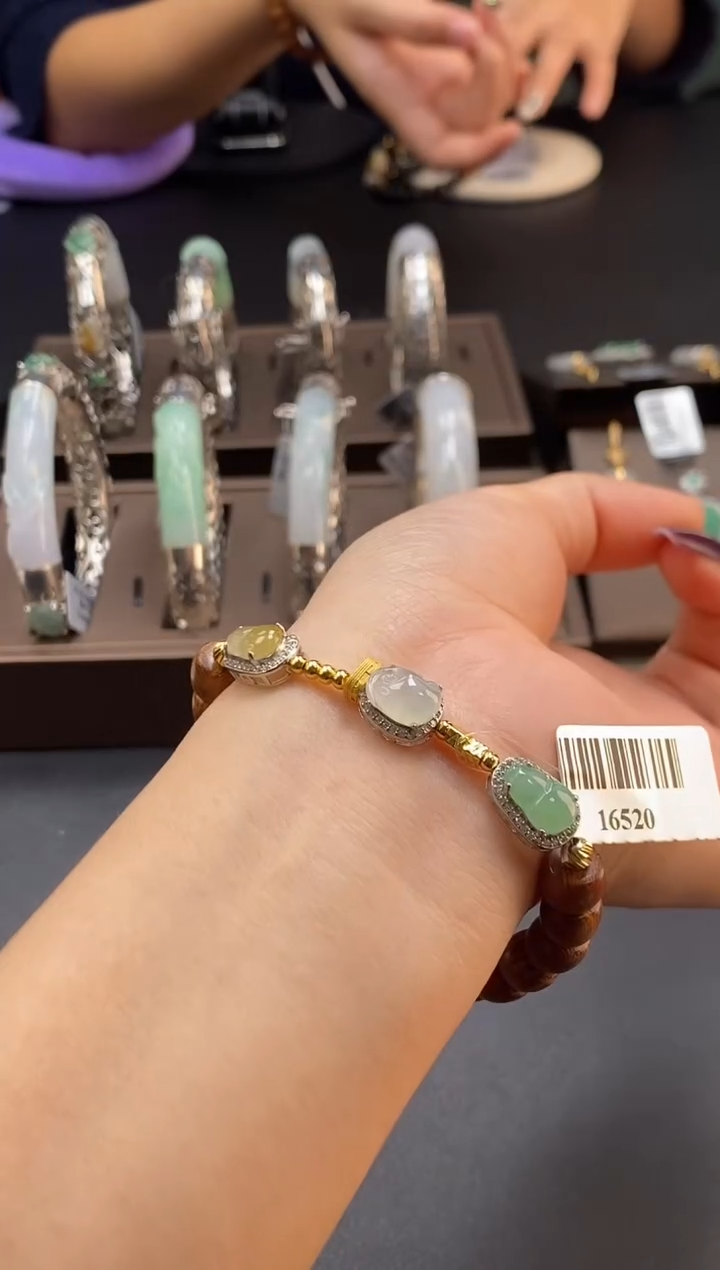 颈饰银S925镶嵌翡翠净货16520