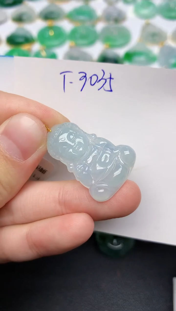 颈饰18K金镶嵌翡翠 天然缅甸A货翡翠百元以上9元证书费自理