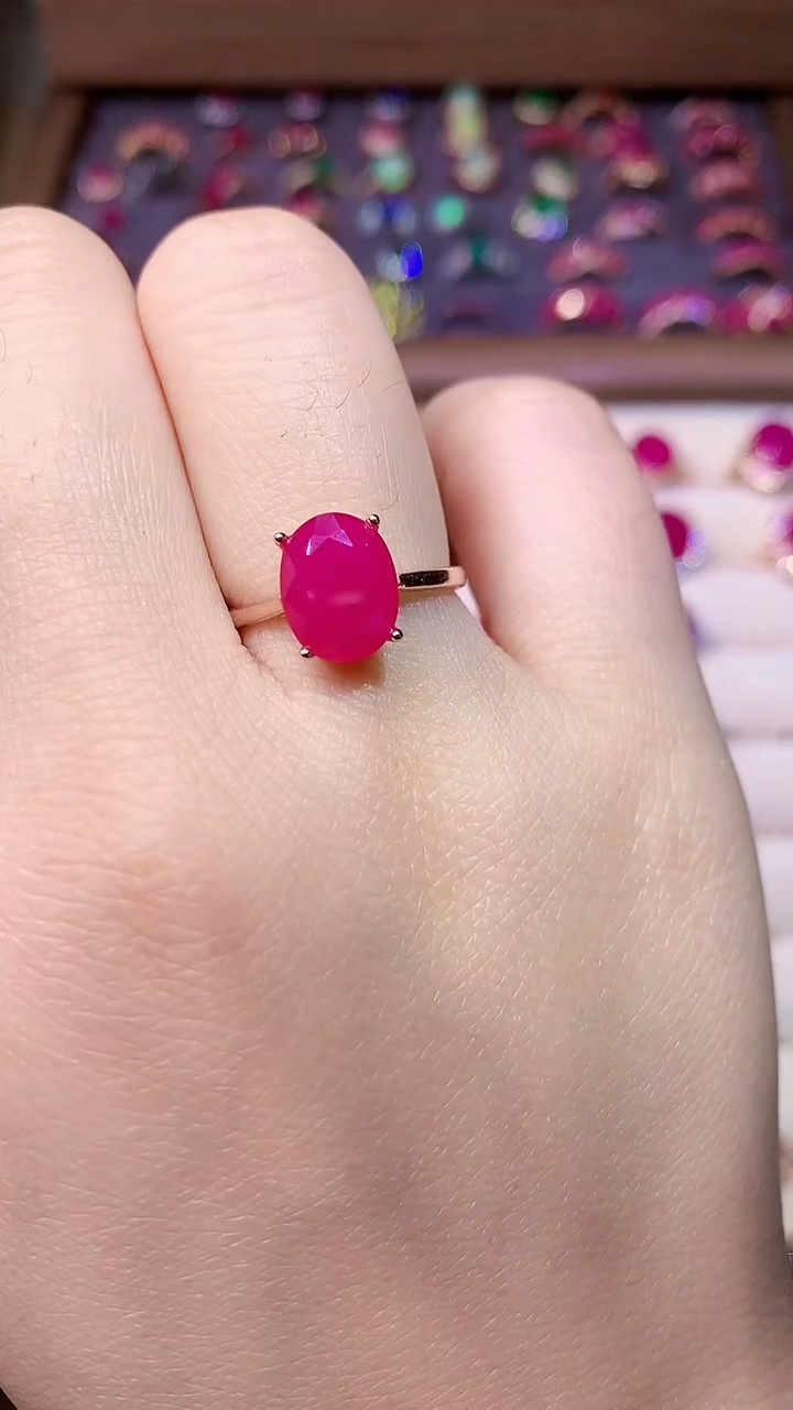 【闪购商品】红宝石戒指银S925镶嵌0000