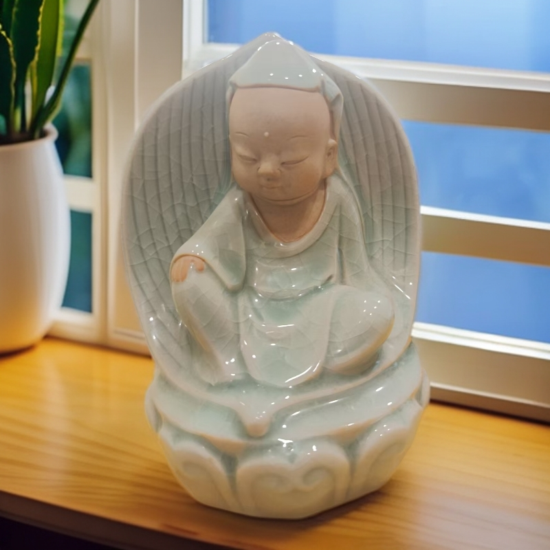 陶瓷佛创意礼品书房卧室摆设品 景德镇陶瓷摆件工艺家居装饰品