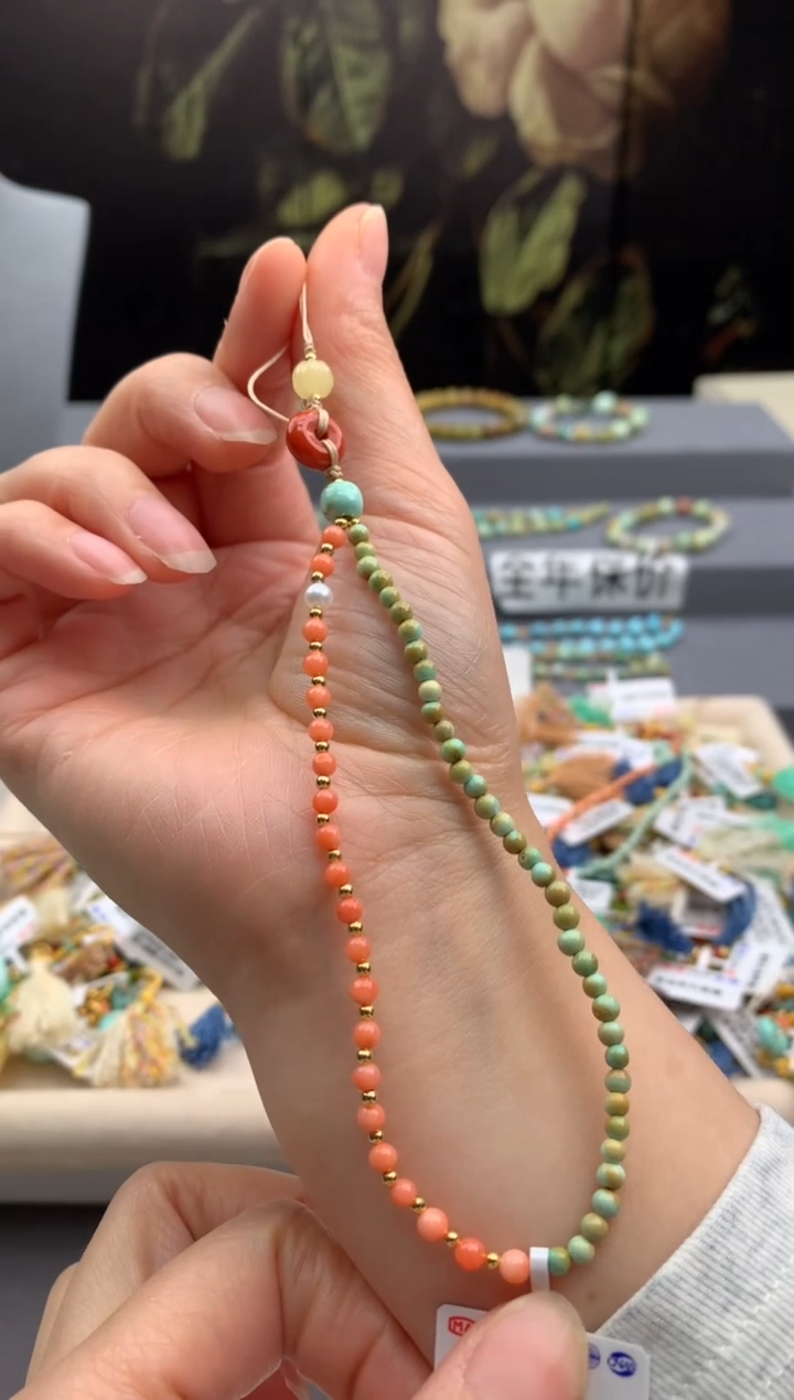 未镶嵌绿松石手机链茜.E122