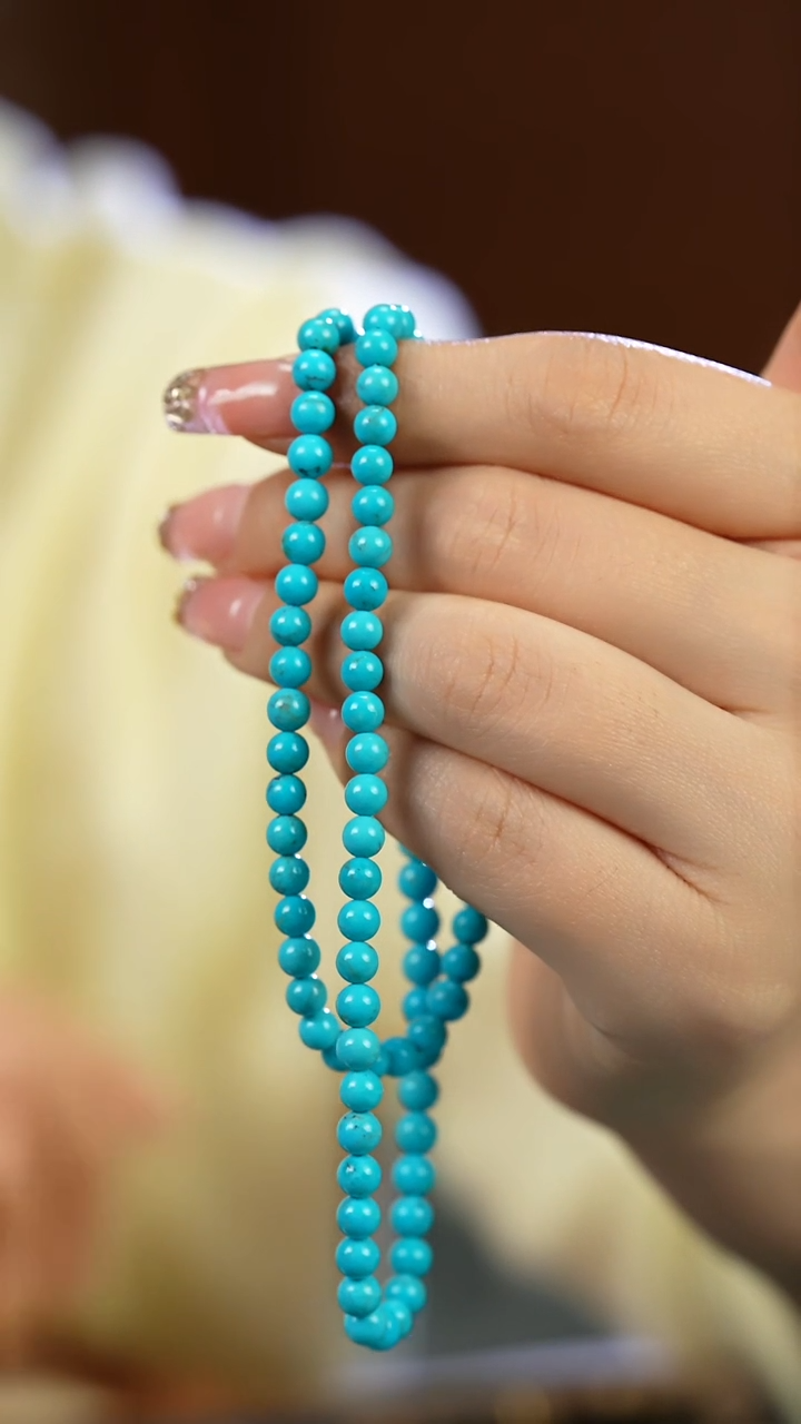 未镶嵌绿松石项链小米珠 4MM + ~多样性发一