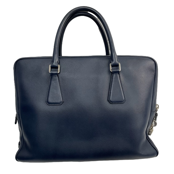 95新 Prada/普拉达 全皮公文手提包蓝色