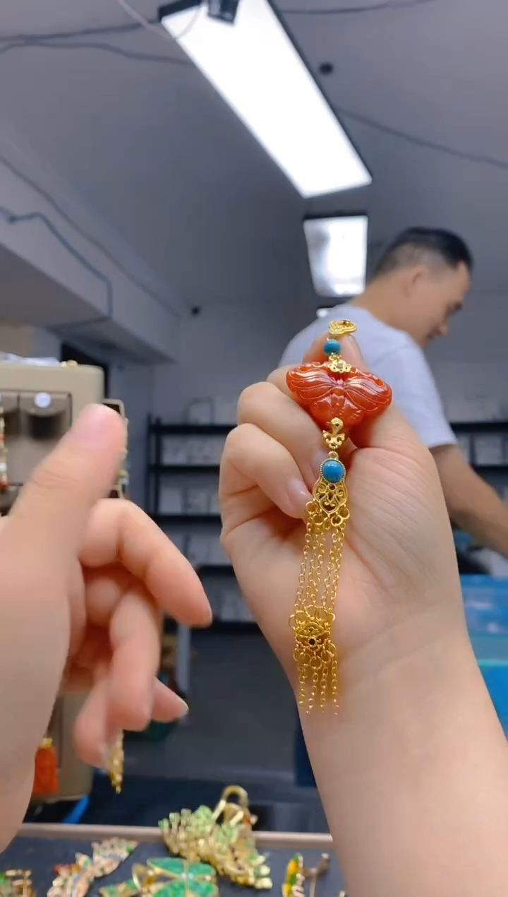 【闪购商品】翡翠耳饰合金0250翡翠压襟
