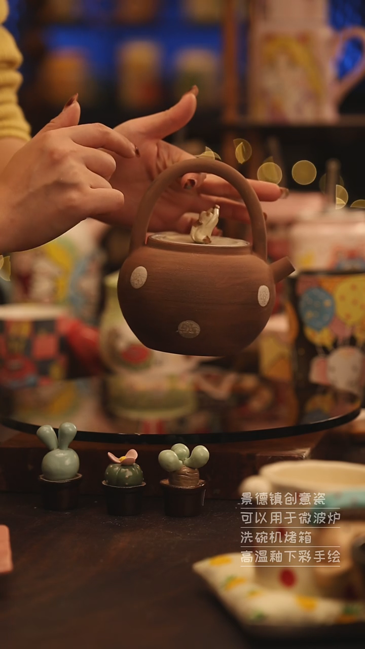 陶瓷景德镇可爱陶瓷釉下彩绘设计师款