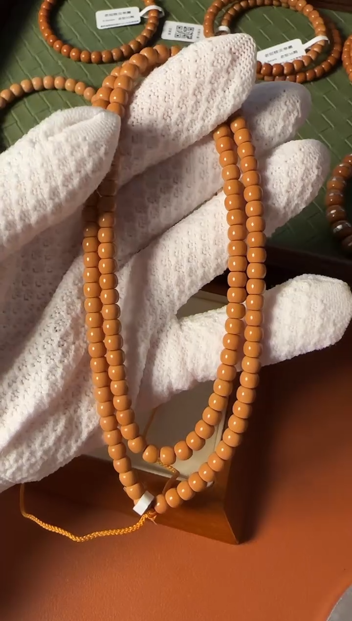 手串橄榄核【168核尖】5.5mm老挝一代核尖老型108脖挂 面无白