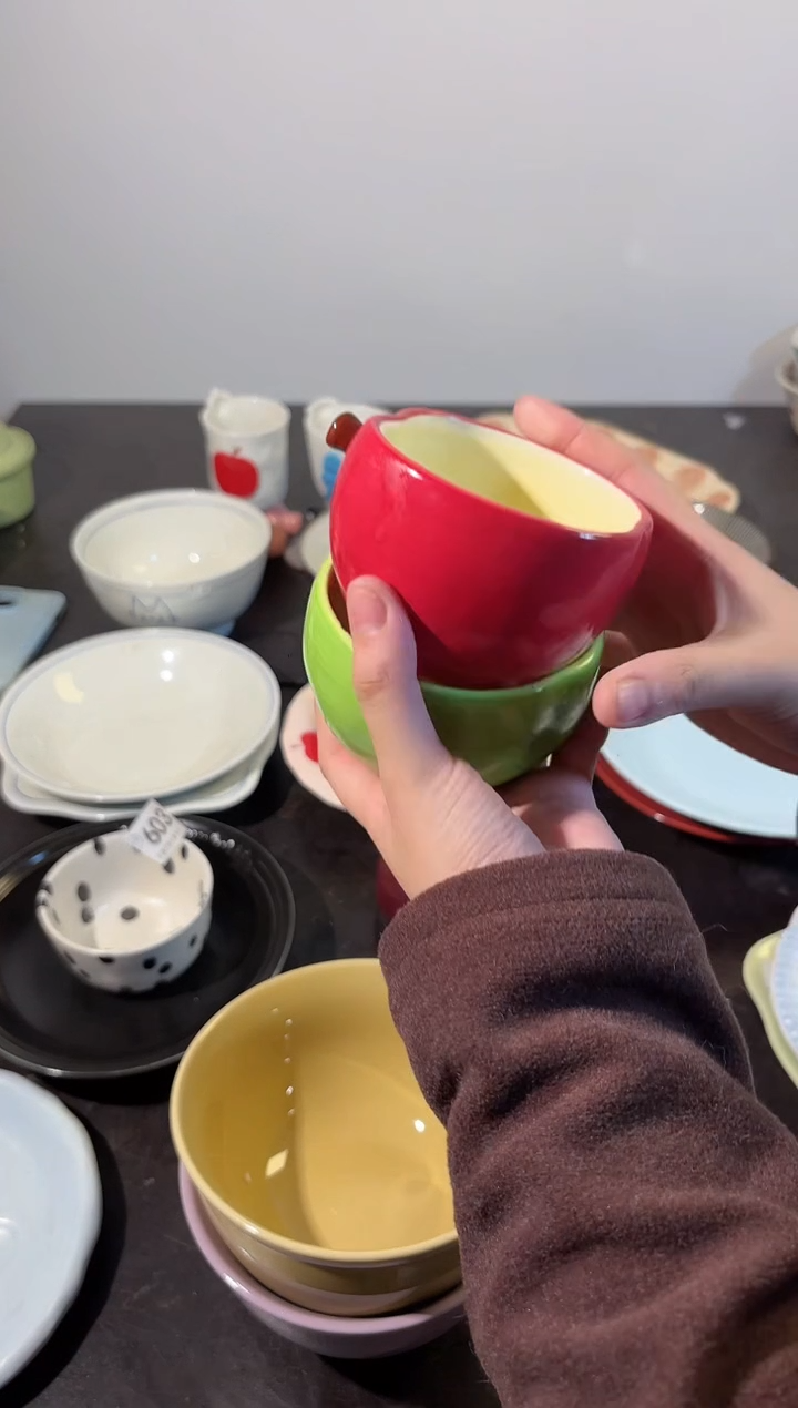 陶直播微瑕红苹果+青苹果小号碗