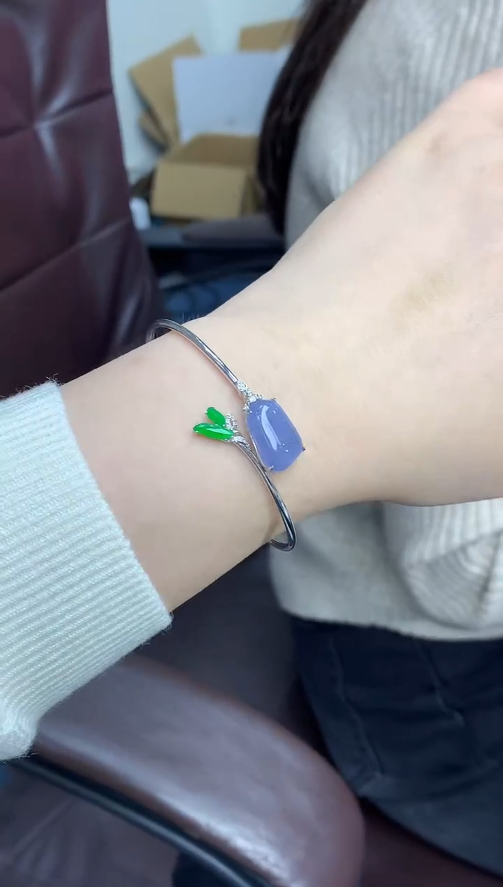 【闪购商品】翡翠手镯18K金镶嵌501-中国好珍宝